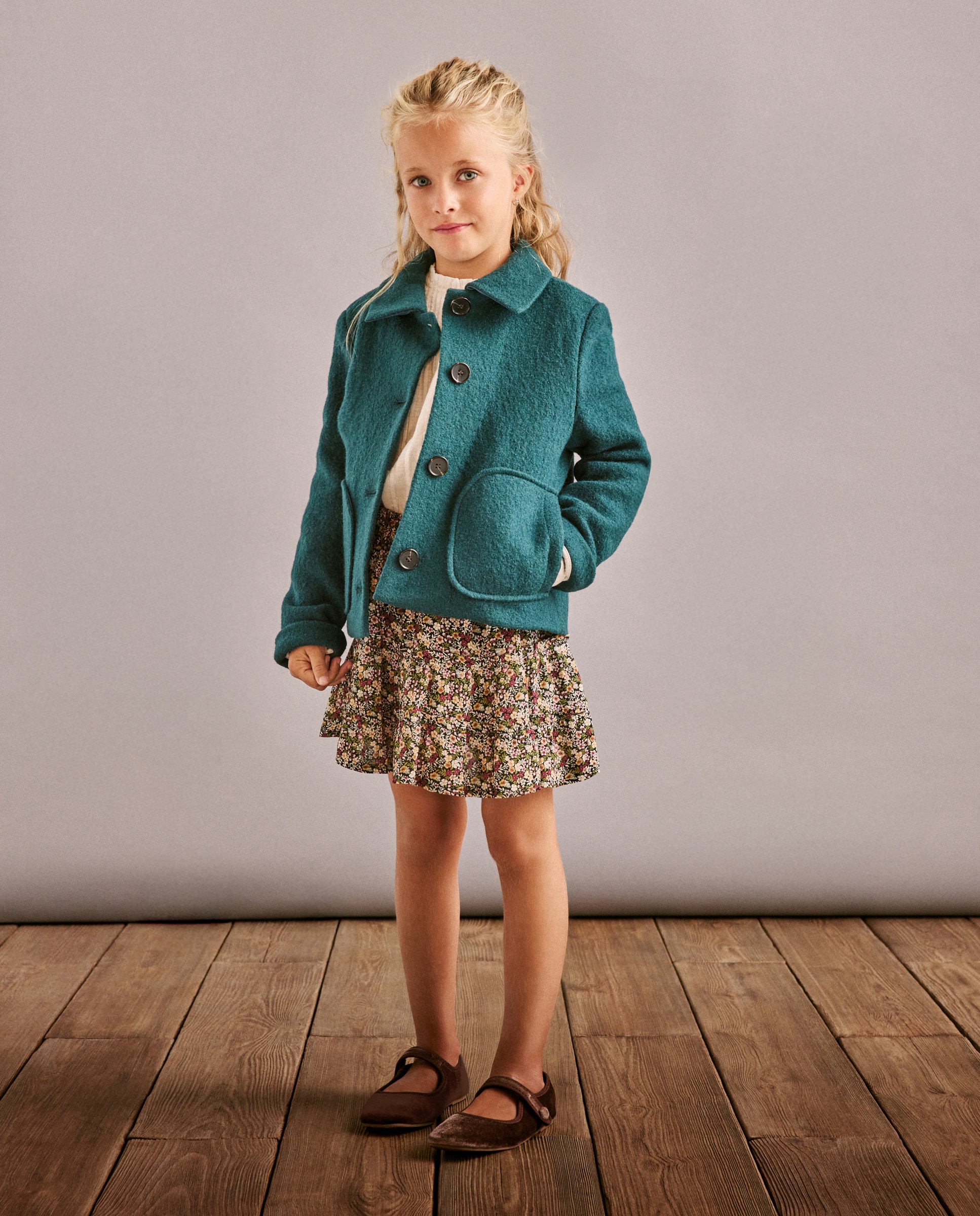 Blusão de Lã Cosida Verde-1