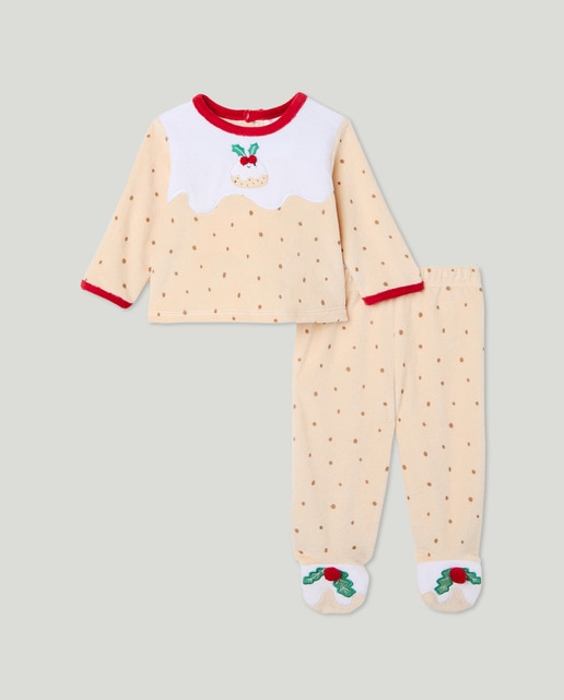 Imagem 0 de Pijama Completo de Bebé em Velour com Estampado de Fantasia