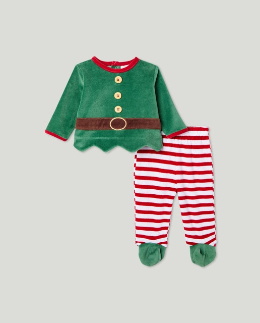 Imagem 0 de Pijama Completo de Bebé em Velour com Estampado de Fantasia