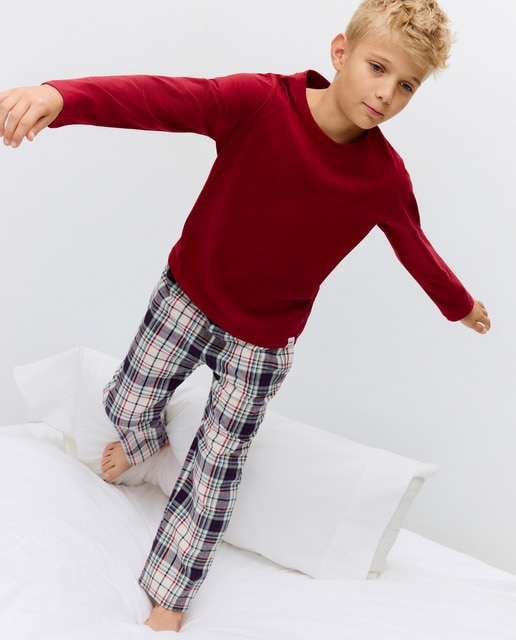 Imagem 0 de Calças Planas aos Quadrados Bicolor