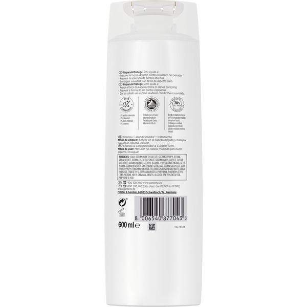 Nutri Pro-V Shampoo Weichspüler und Behandlung 3 in 1 Repariert & Schützt Flacon 500 ml für brüchiges und strapaziertes Haar