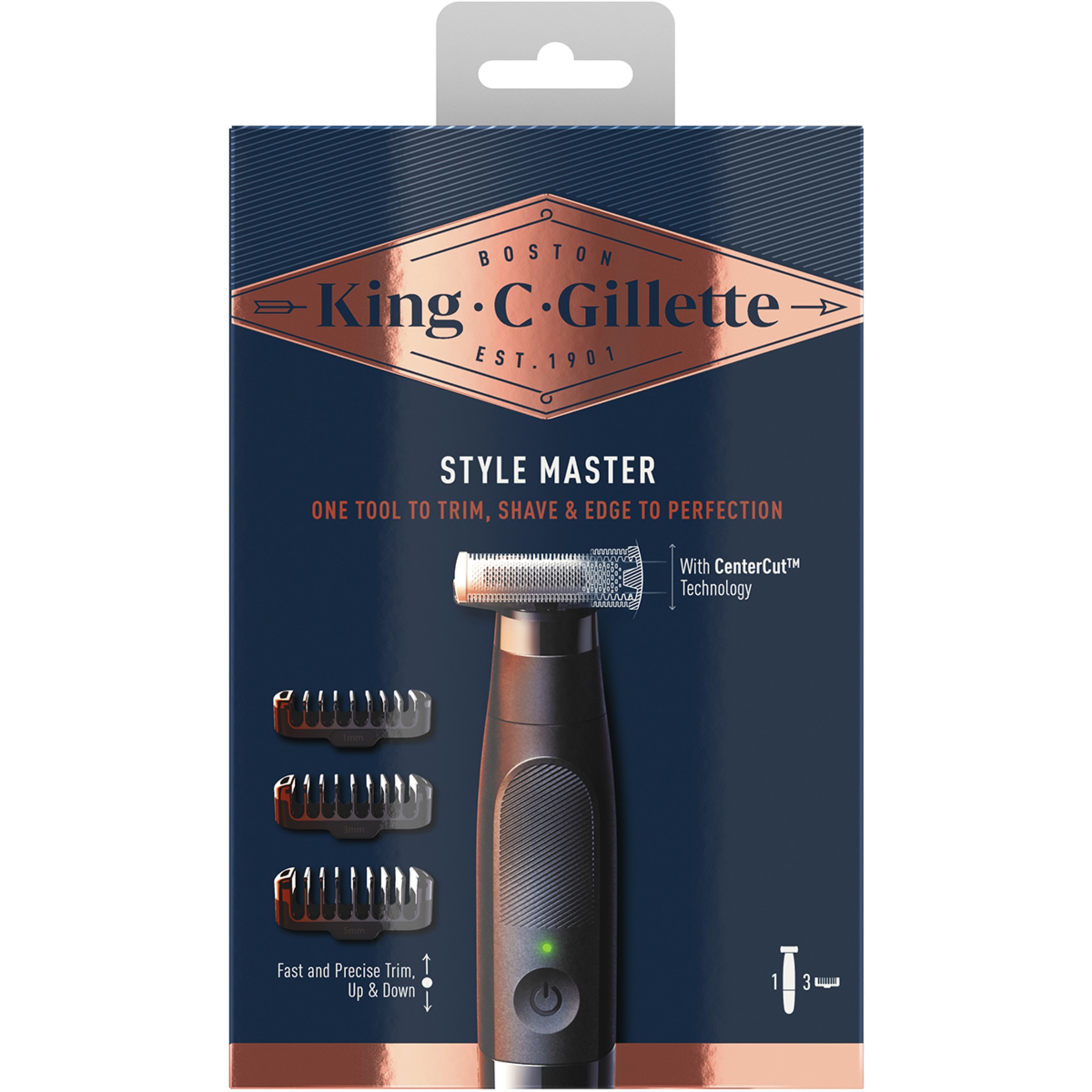 Style Master recortadora para barba sin cable estuche 1 unidad + 3 cabezales