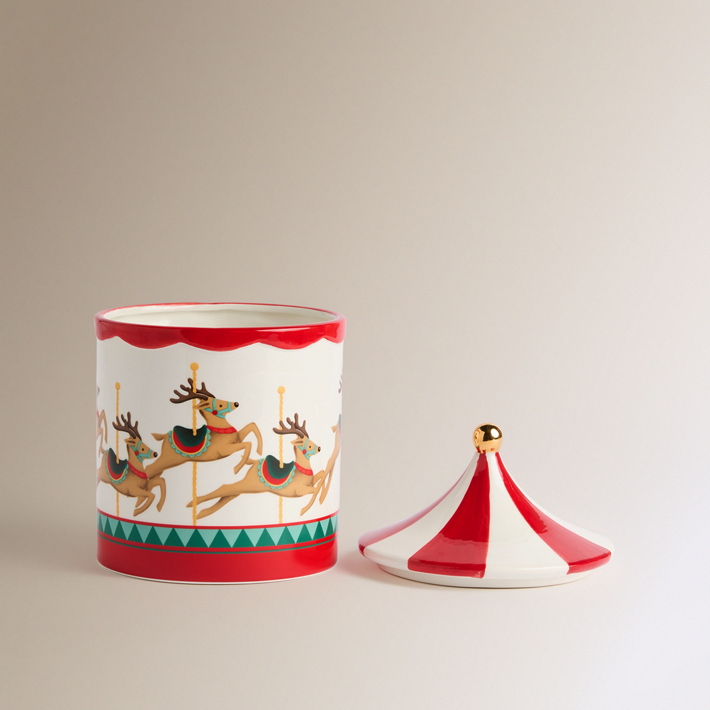 Bote de cerámica Carrusel Navidad El Corte Inglés Multicolor-2