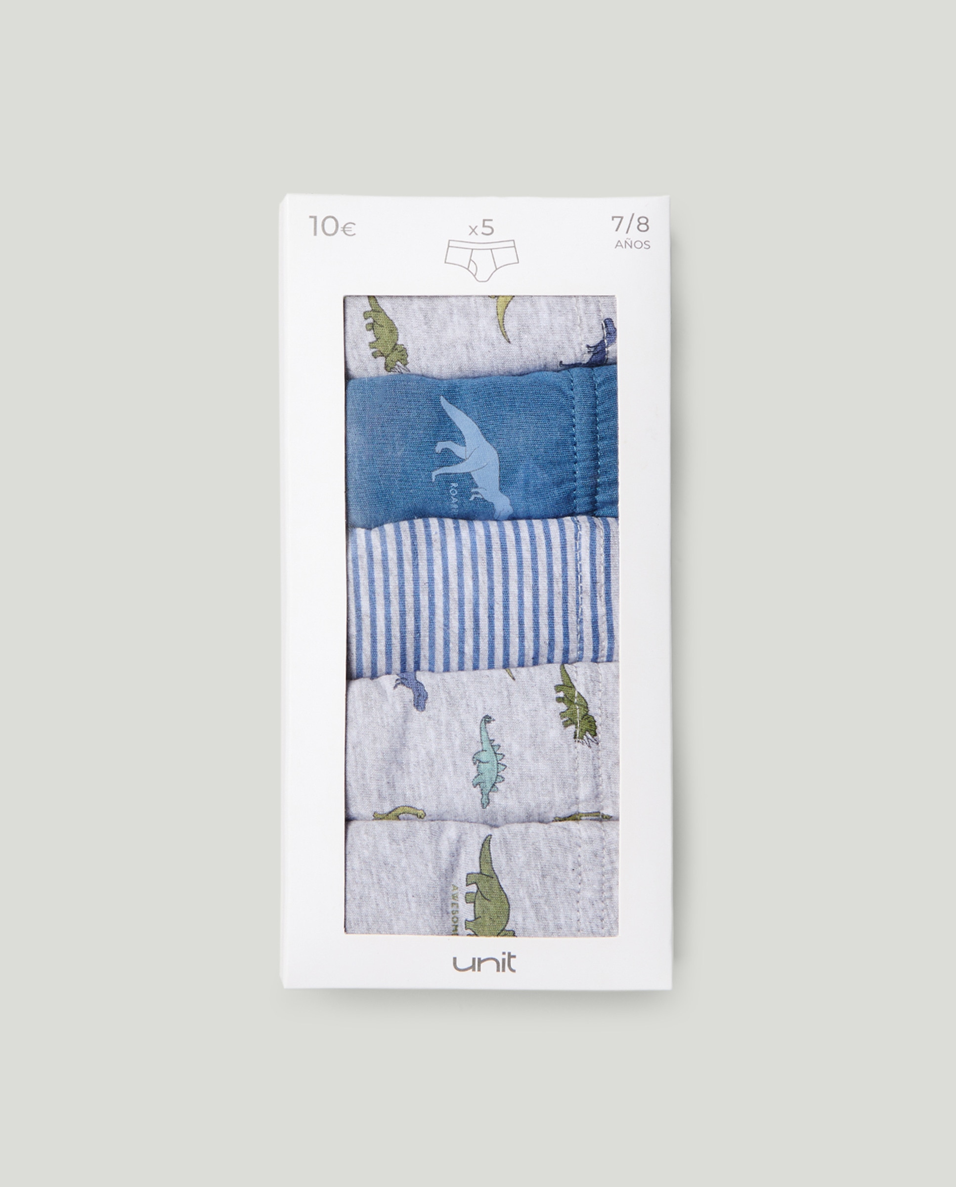 Pack 5 slips fantasia de niño Gris-4