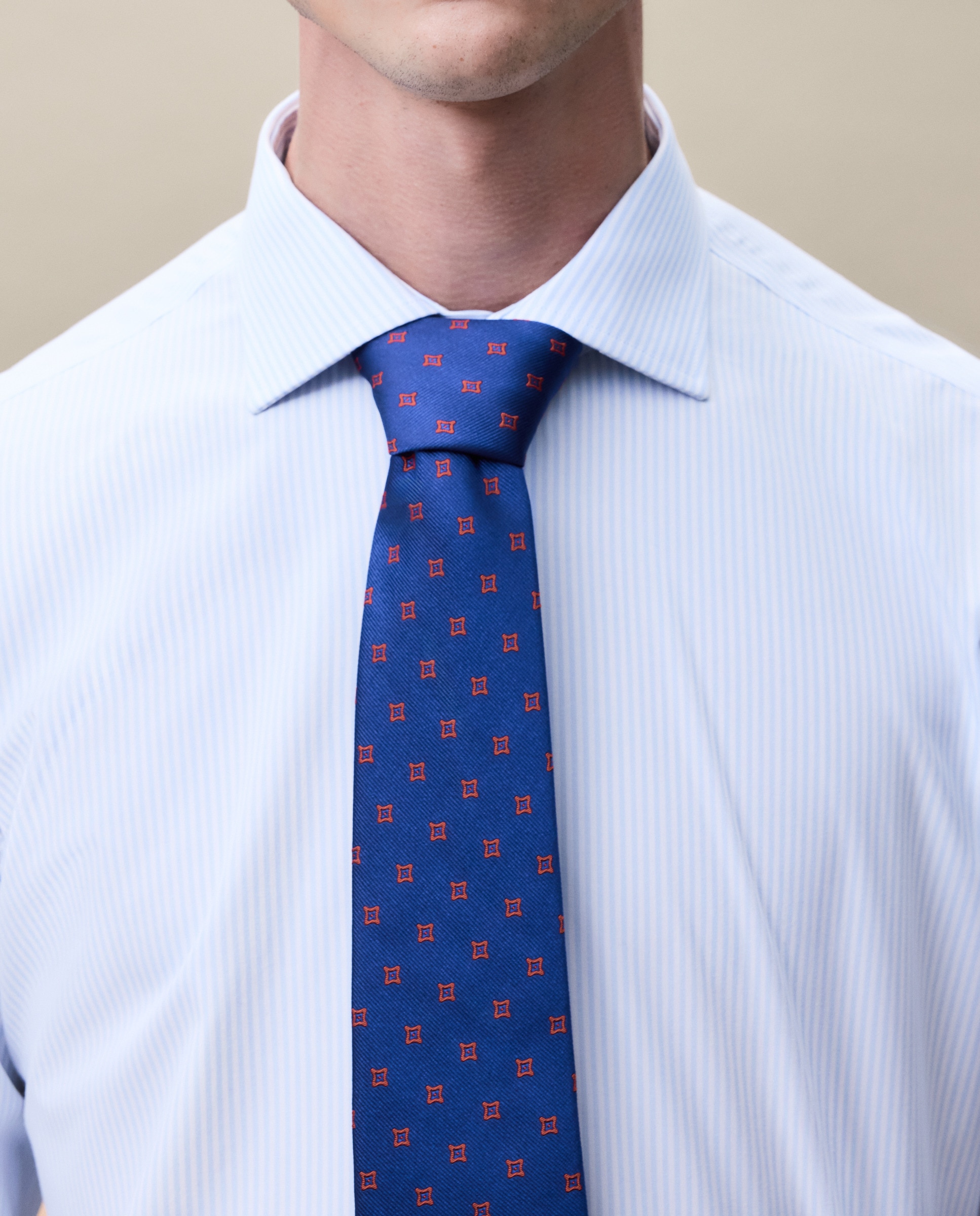 Camisa Clássica Non Iron com Manga Comprida Azul-4