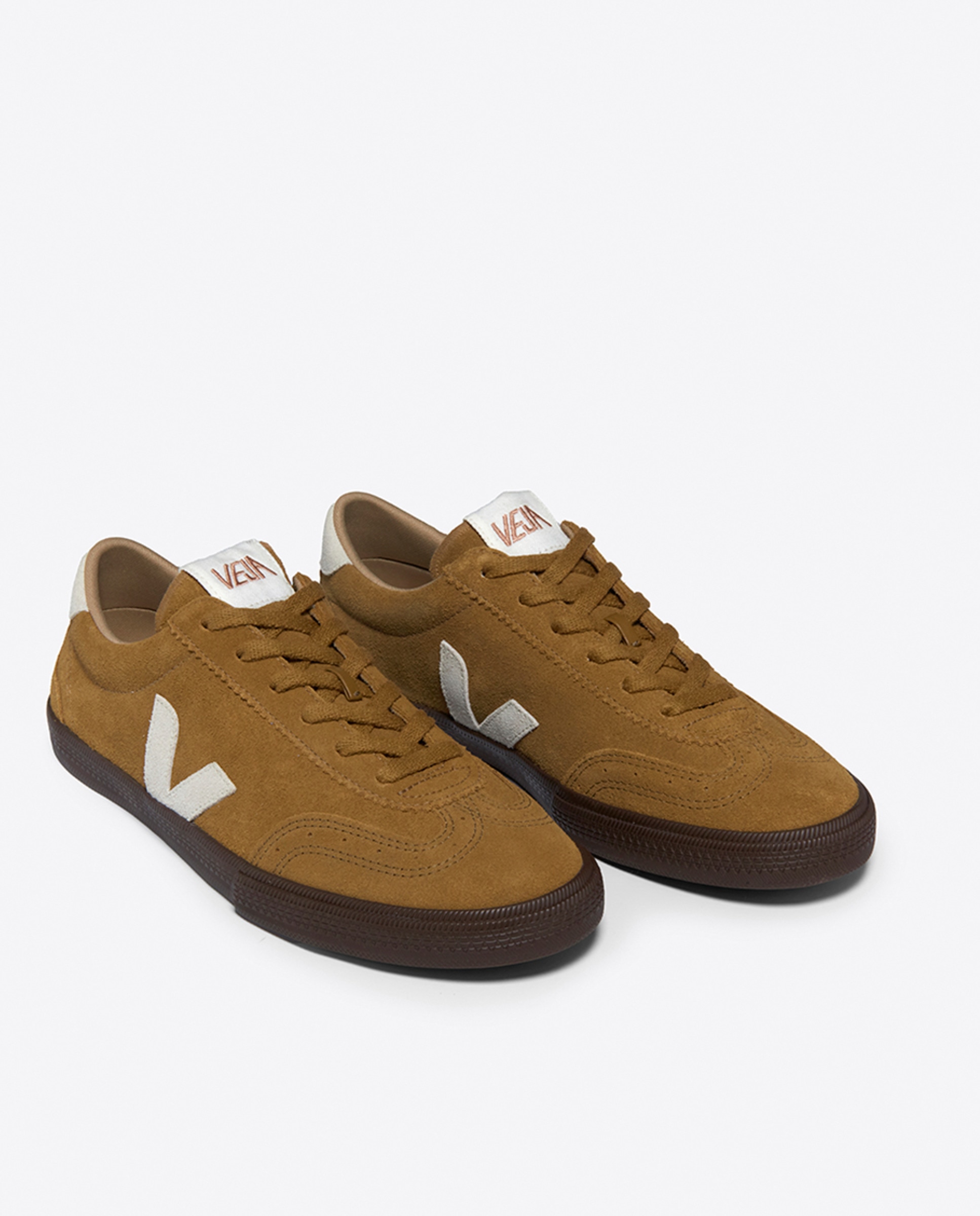 Sapatilhas Baskets Volley em Camurça Castanho-claro-3