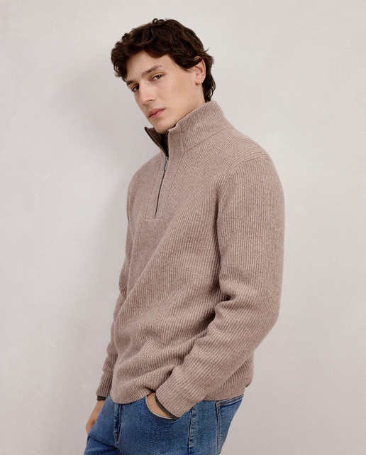 Dustin — Jersey media cremallera de hombre