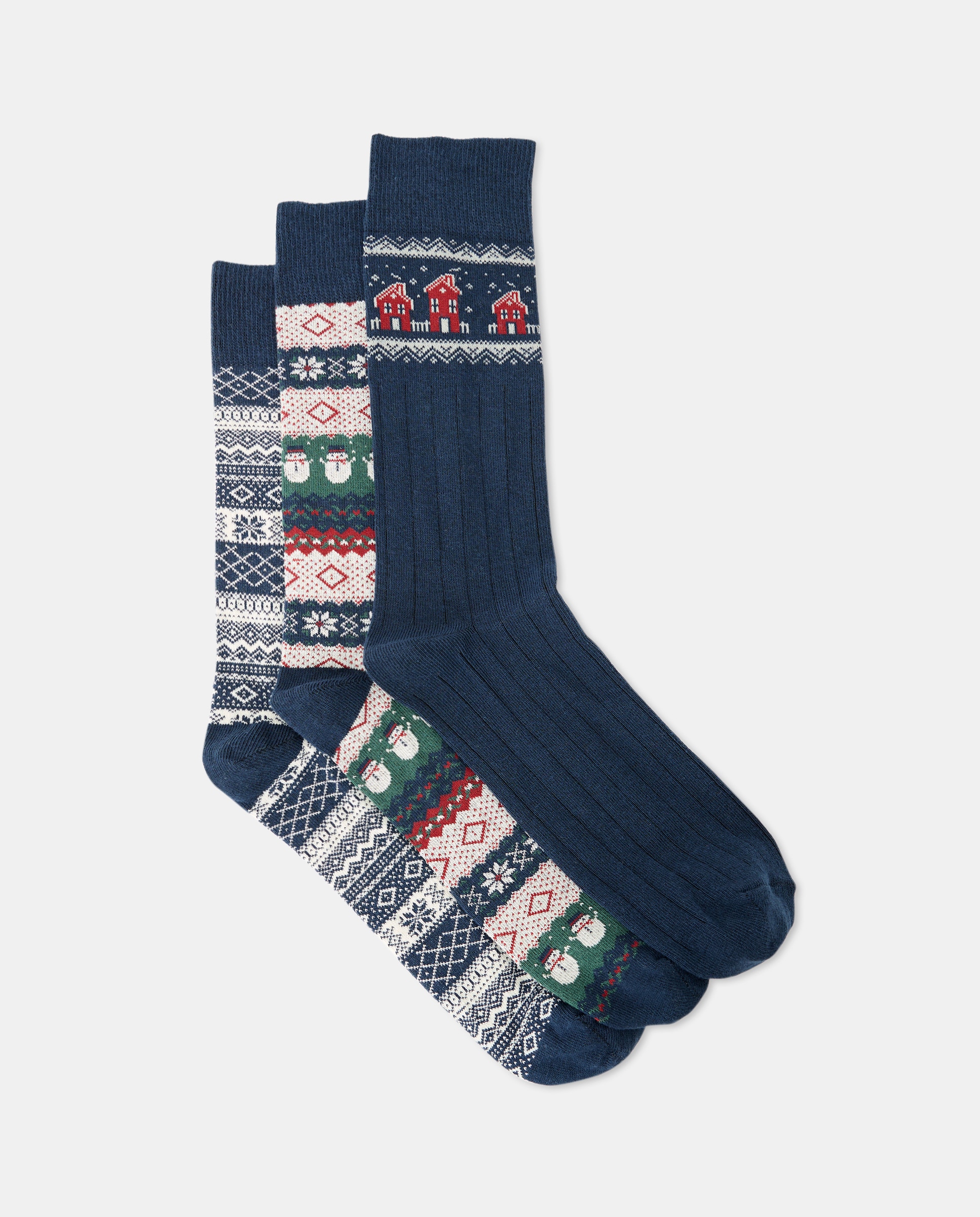 Pack 3 calcetines hombre 430 Azul oscuro-1