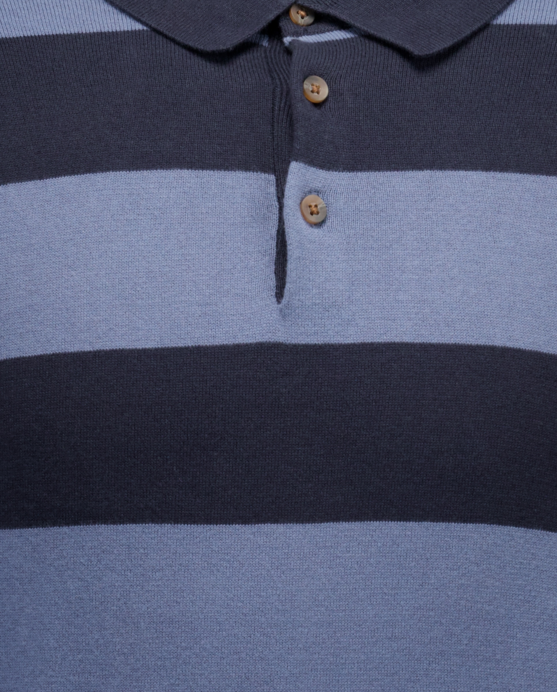 Jersey de hombre cuello polo rayas algodón 400 Azul-5