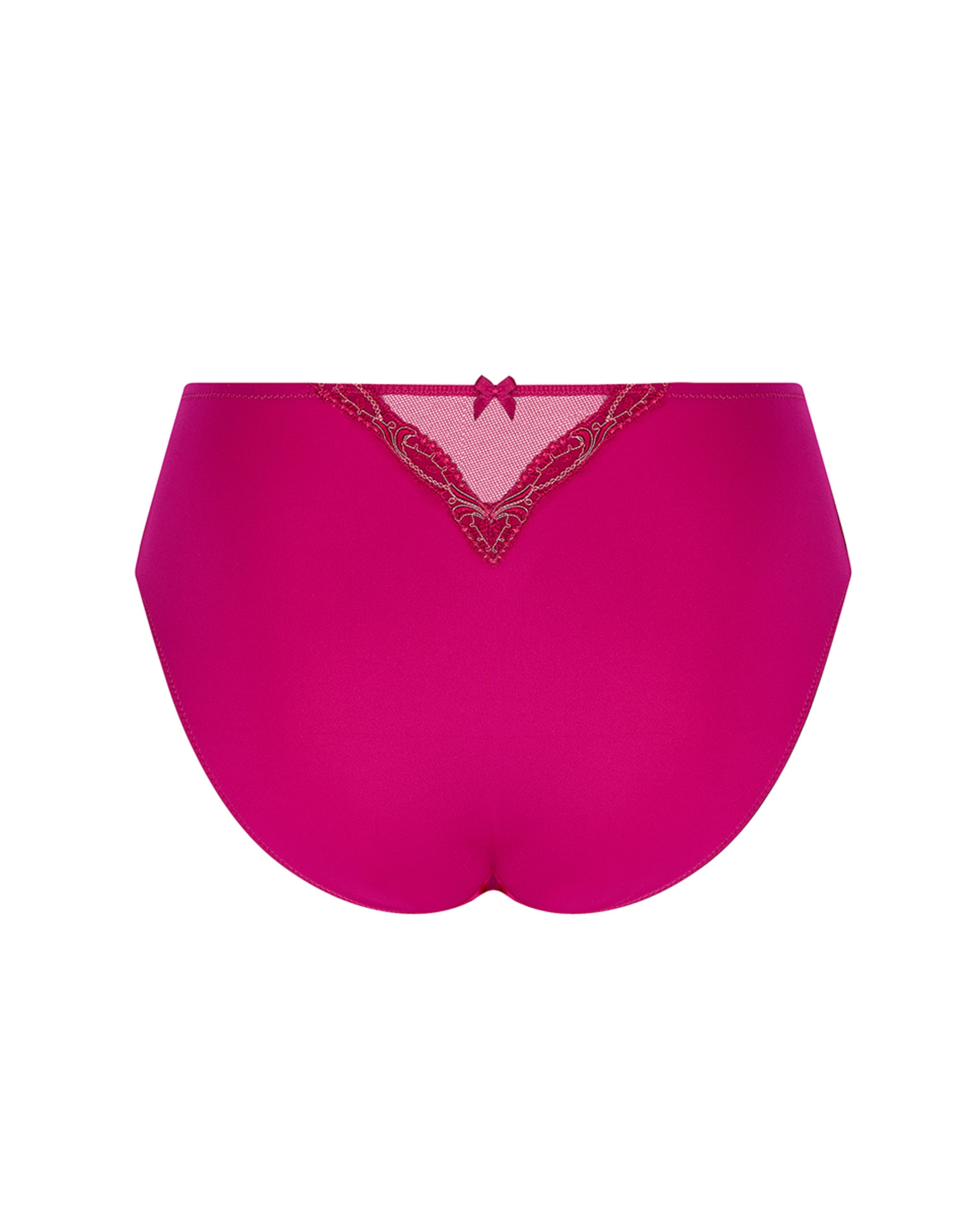 Cueca clássica Splendeur Soie Lise Charmel acetinada com bordado Fúcsia-5
