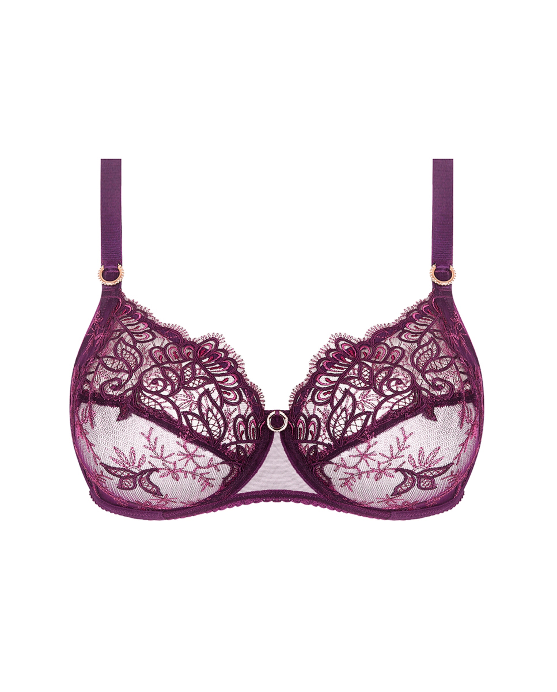 Soutien de Copa Grande com Aros e Copa até D ou E. Reforços Laterais. Beringela-5