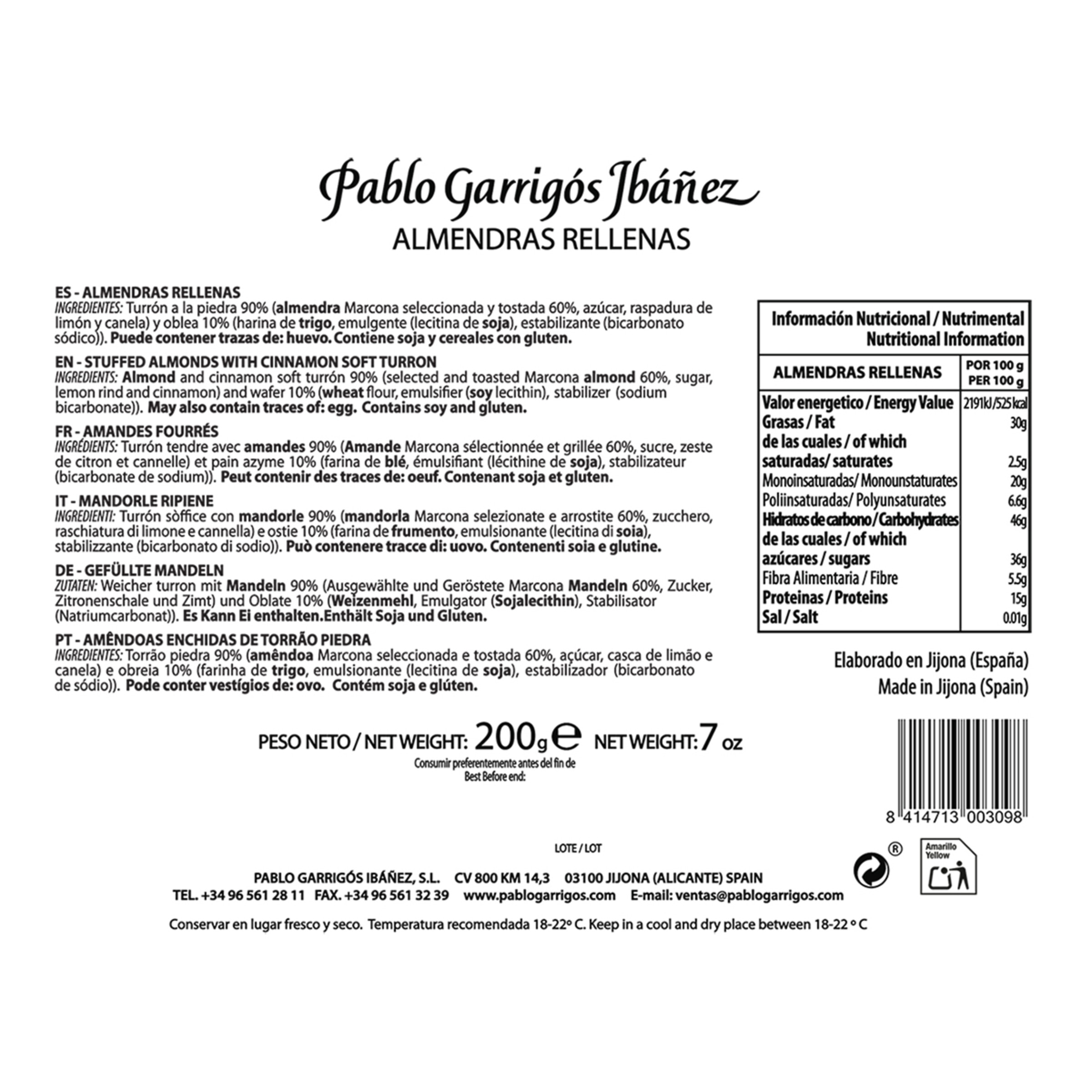 Almendras Premium rellenas de turrón Pablo Garrigós Ibáñez 2