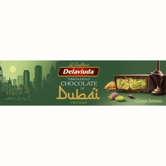 turrón estilo chocolate de Dubai con pistacho Calidad Suprema estuche 170 g - Delaviuda