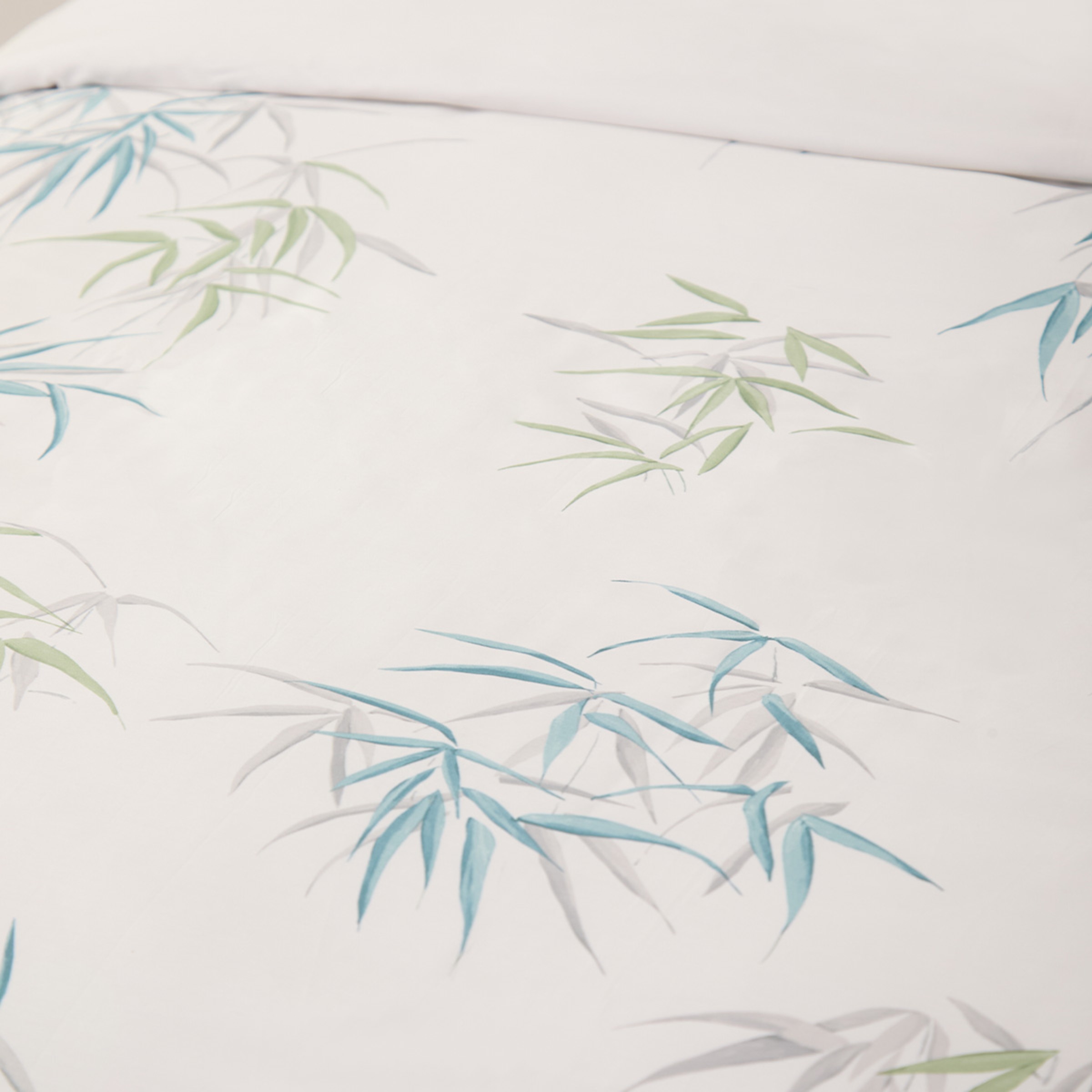 Conjunto de Capa de Edredão de Algodão Acetinado Milden Verde Água-3