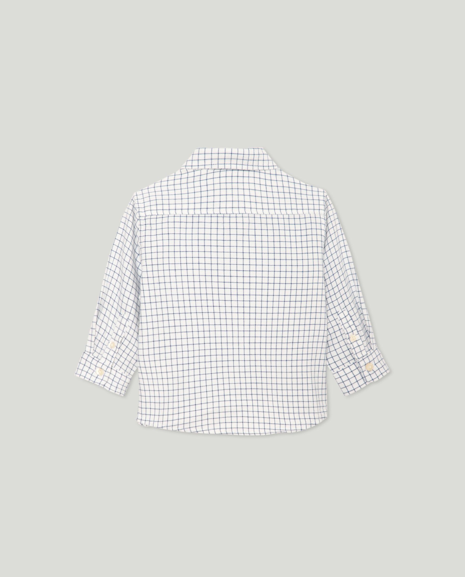 Camisa de bebé villela cuadrito ventana Azul-2