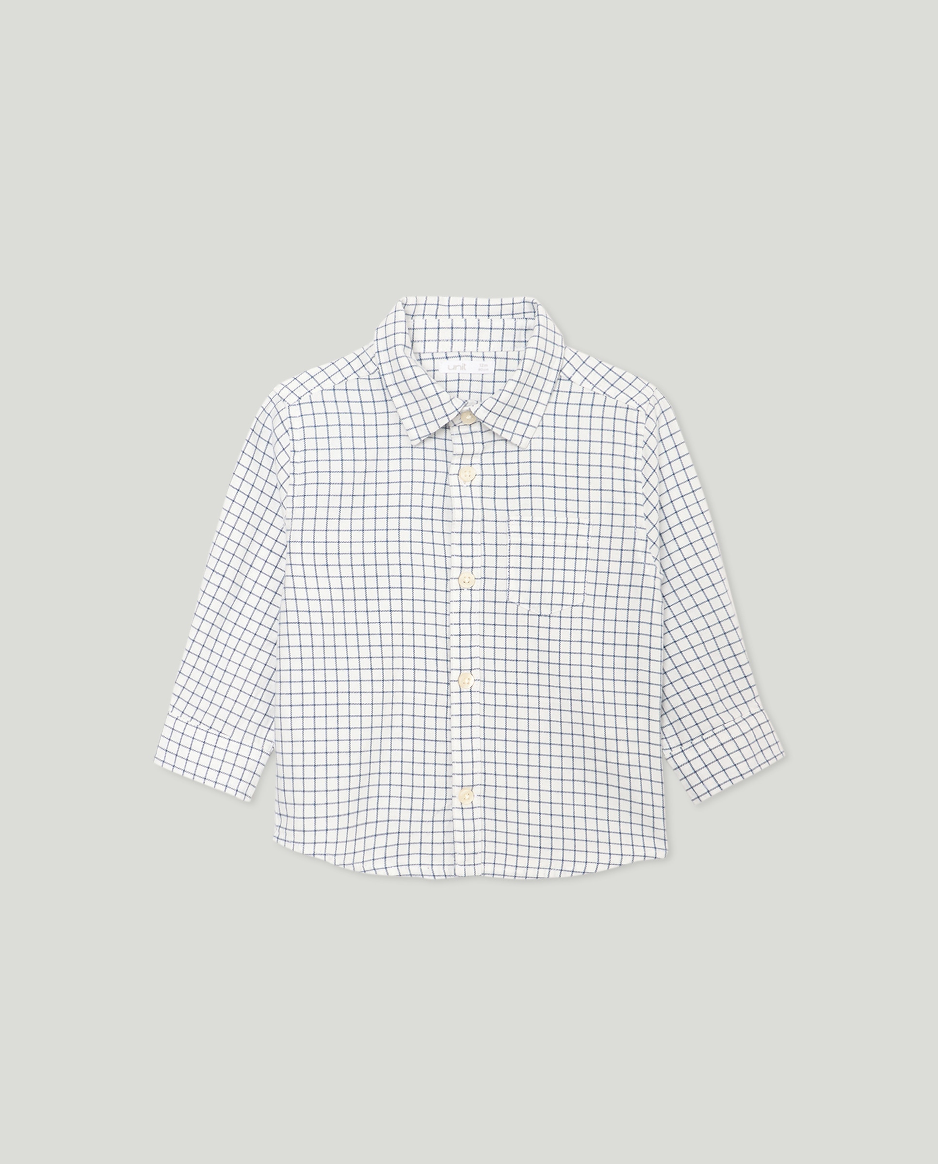 Camisa de bebé villela cuadrito ventana Azul-1