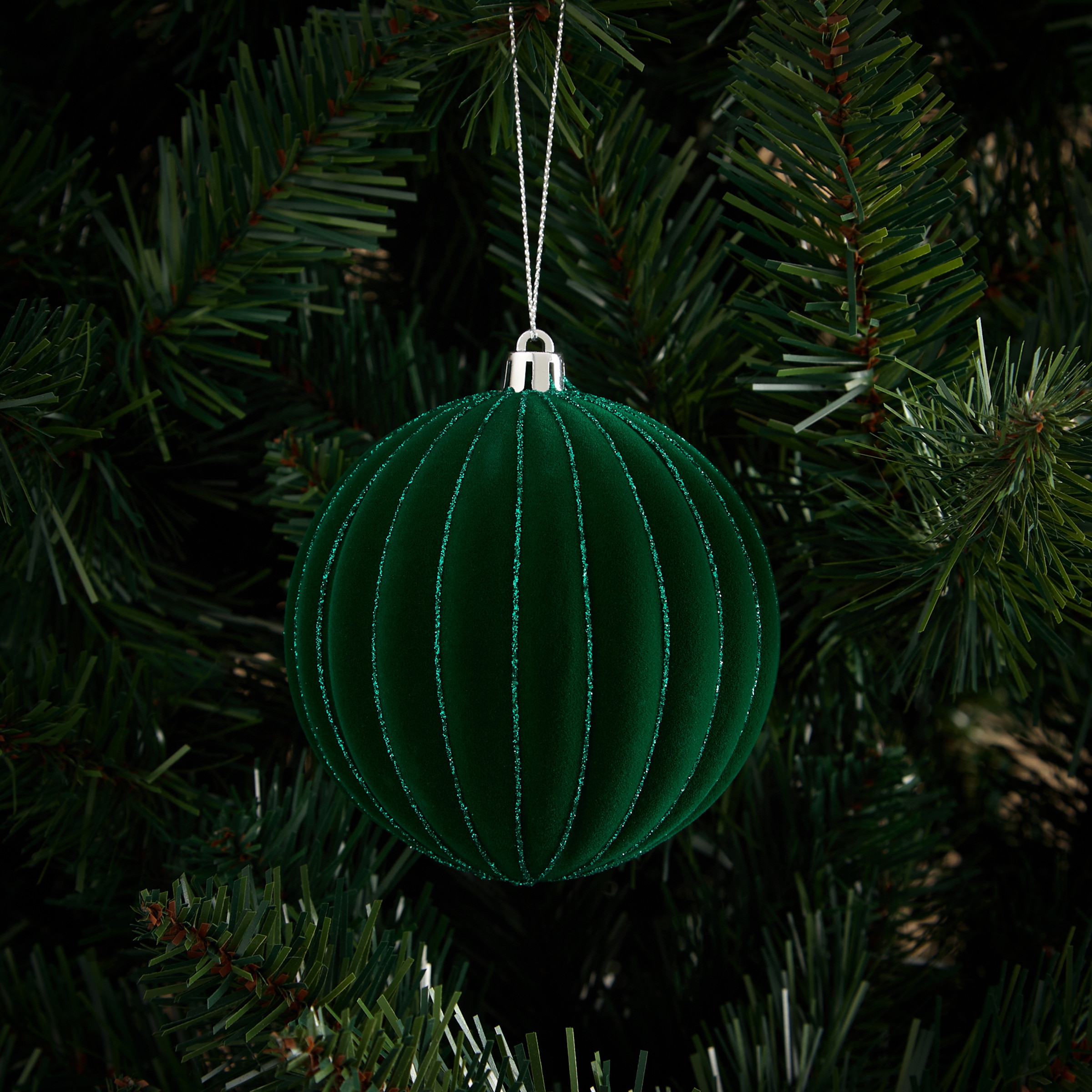 Bola com Floco Glitter Verde-escuro-1