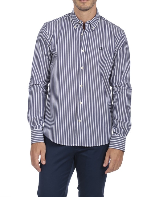 Imagen 0 de Camisa Algodón Hombre Rayas Manga Larga