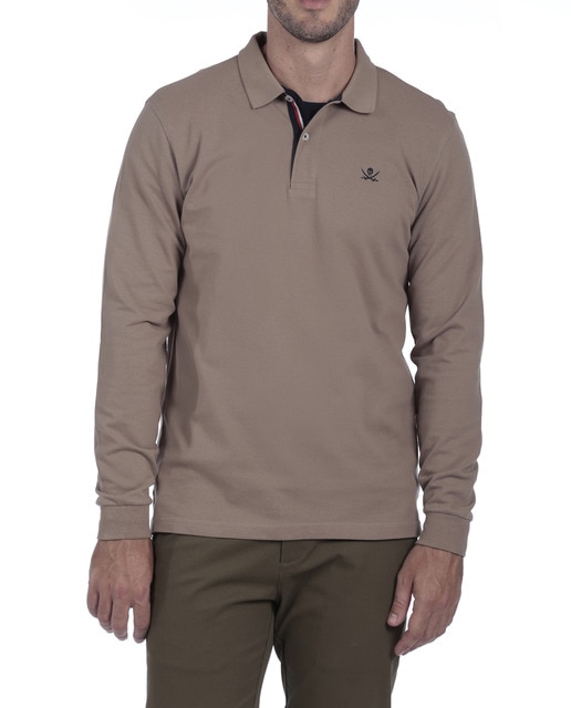 Imagen 0 de Polo Basico Hombre Manga Larga Logo Bordado