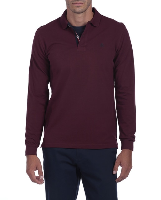 Imagen 0 de Polo Basico Hombre Manga Larga Logo Bordado