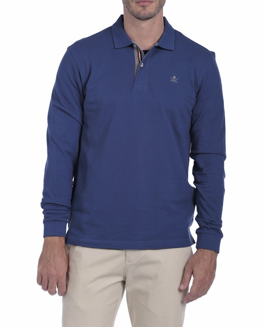 Imagen 0 de Polo Basico Hombre Manga Larga Logo Bordado