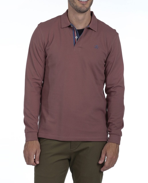 Imagen 0 de Polo Basico Hombre Manga Larga Logo Bordado