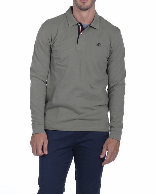 Imagen 0 de Polo Basico Hombre Manga Larga Logo Bordado