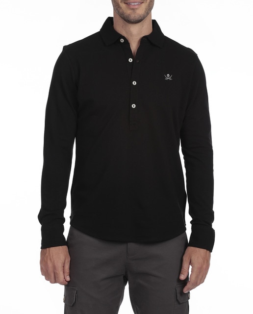 Imagen 0 de Polo Cuello tipo camisa Hombre Manga Larga Logo Bordado