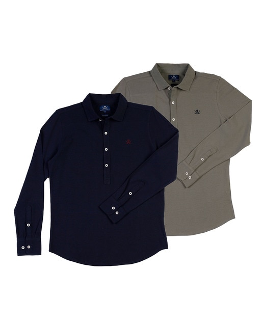 Imagen 0 de Pack 2 Polos Cuello Camiseros Hombre Manga Larga