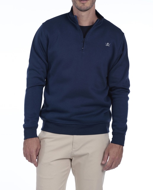 Imagen 0 de Sudadera con cuello Media Cremallera Hombre Logo Bordado