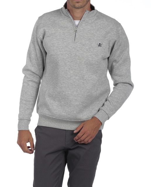 Imagen 0 de Sudadera con cuello Media Cremallera Hombre Logo Bordado