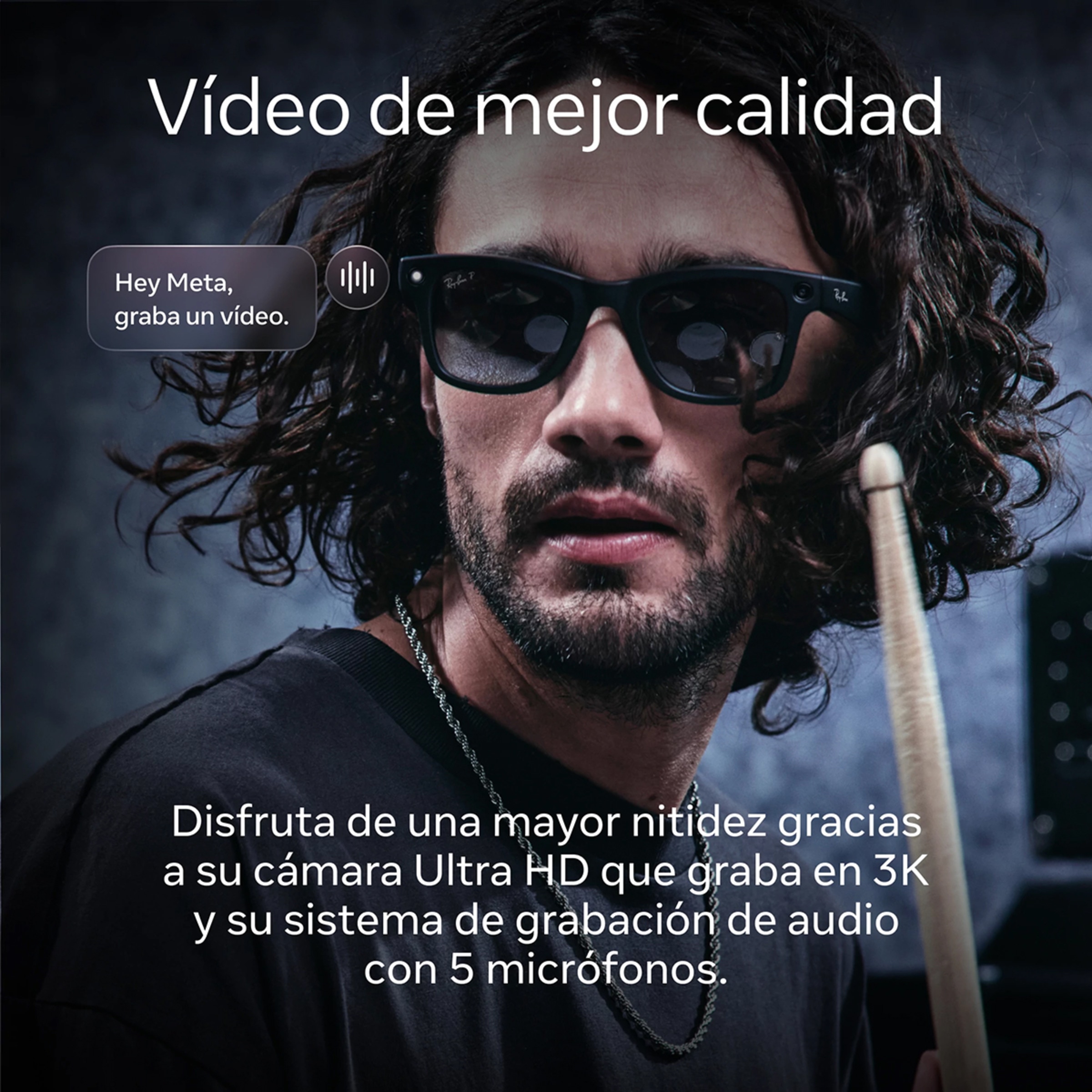 Gafas con IA Ray-Ban Meta Wayfarer grandes (Gen 2) Azul cósmico brillante con lentes Transitions en zafiro Azul-4