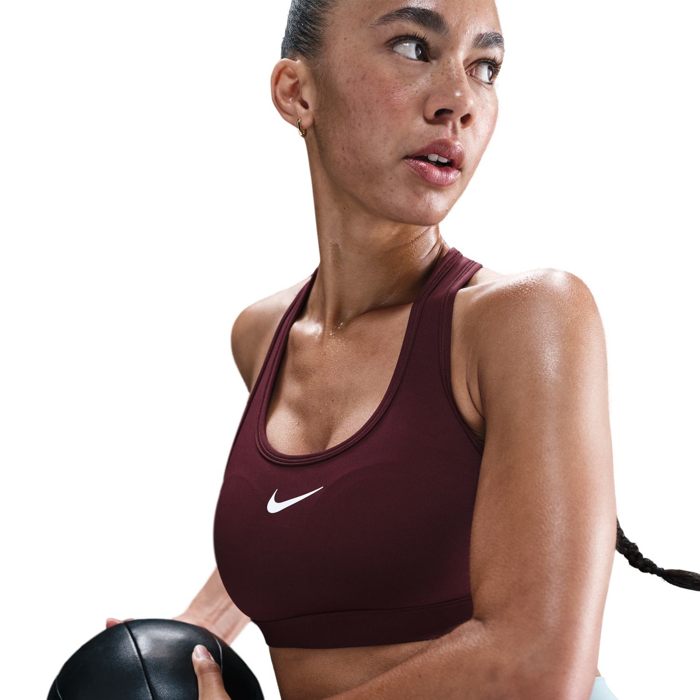 Top de Mulher Swoosh Medium Support Bordeaux-4