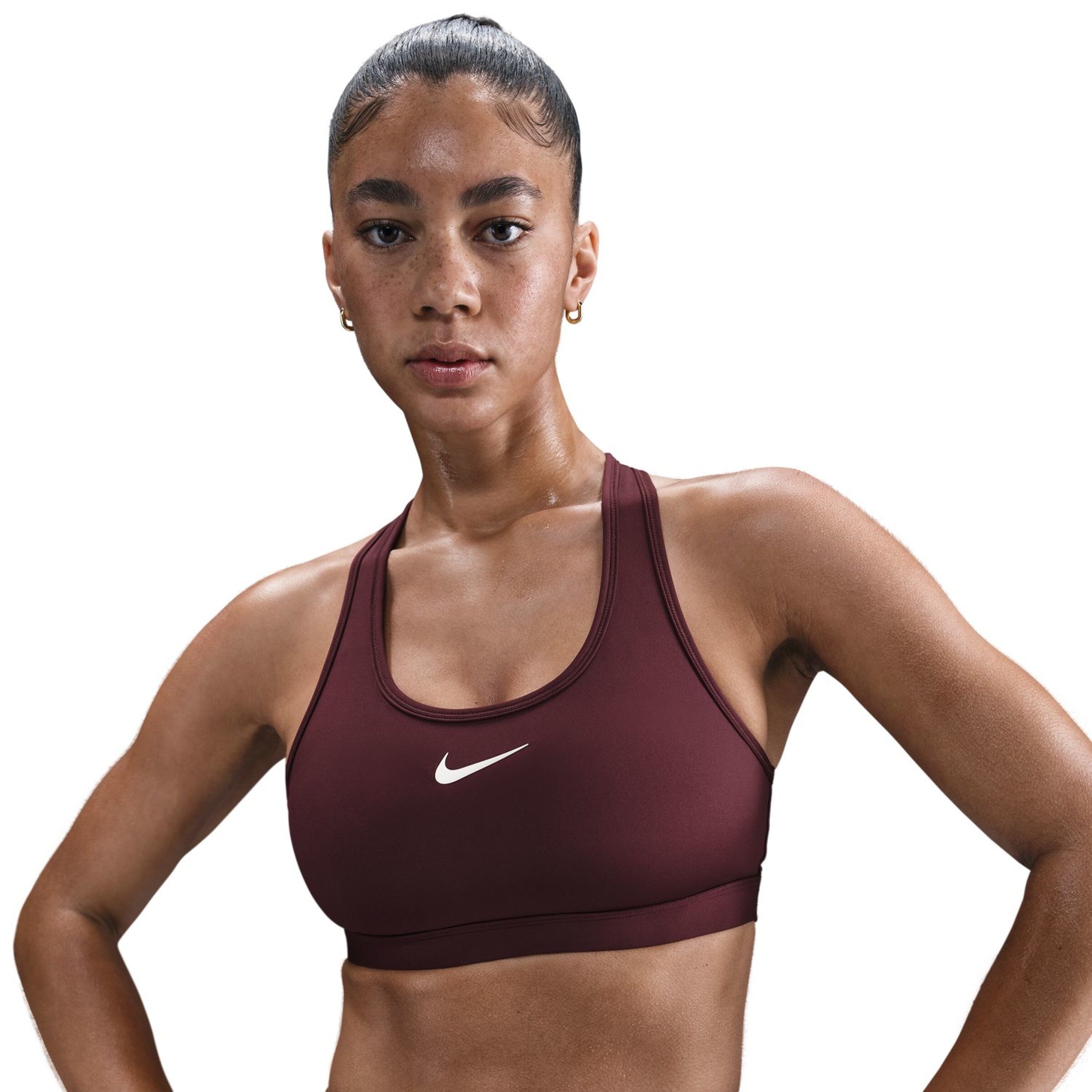 Top de Mulher Swoosh Medium Support Bordeaux-3