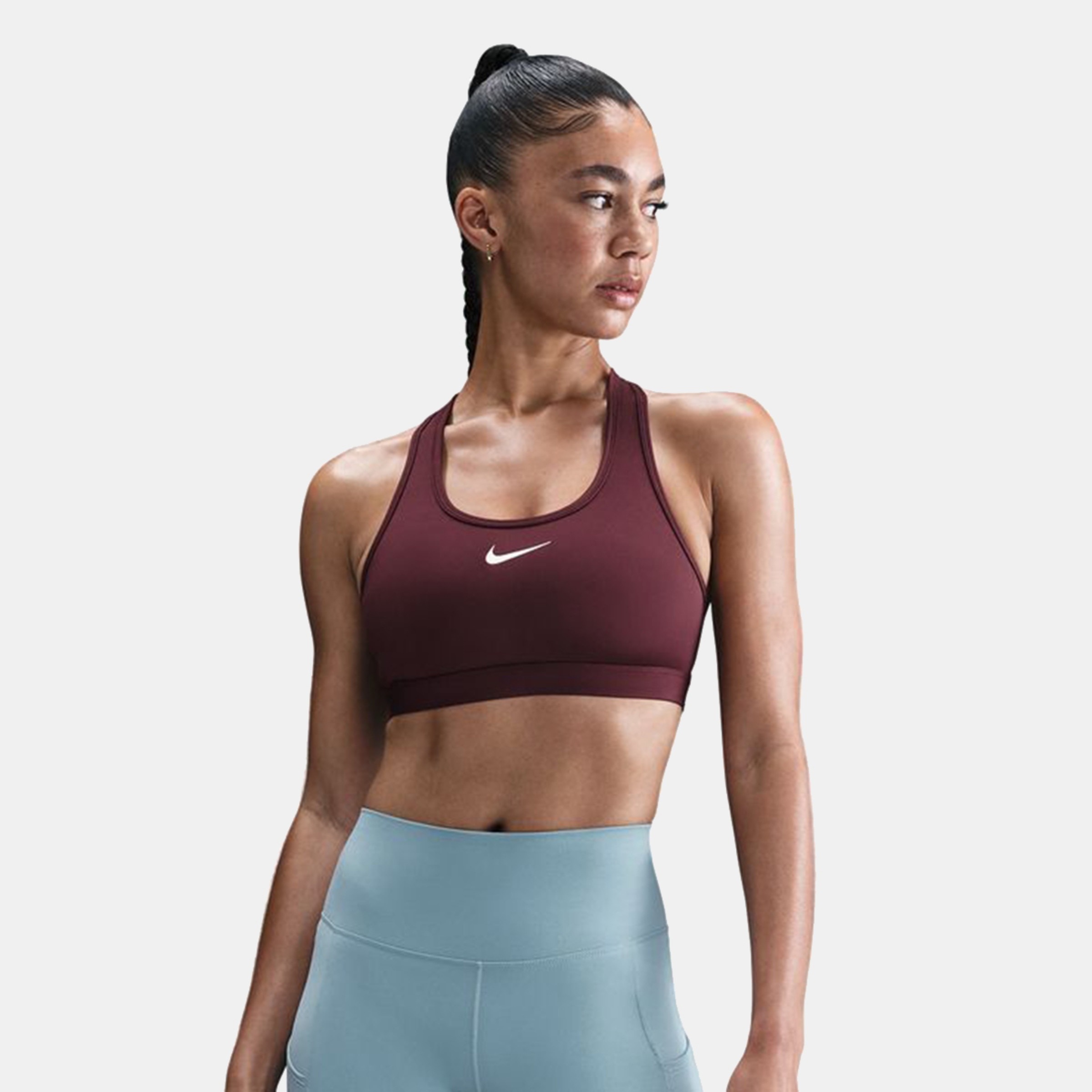 Top de Mulher Swoosh Medium Support Bordeaux-1