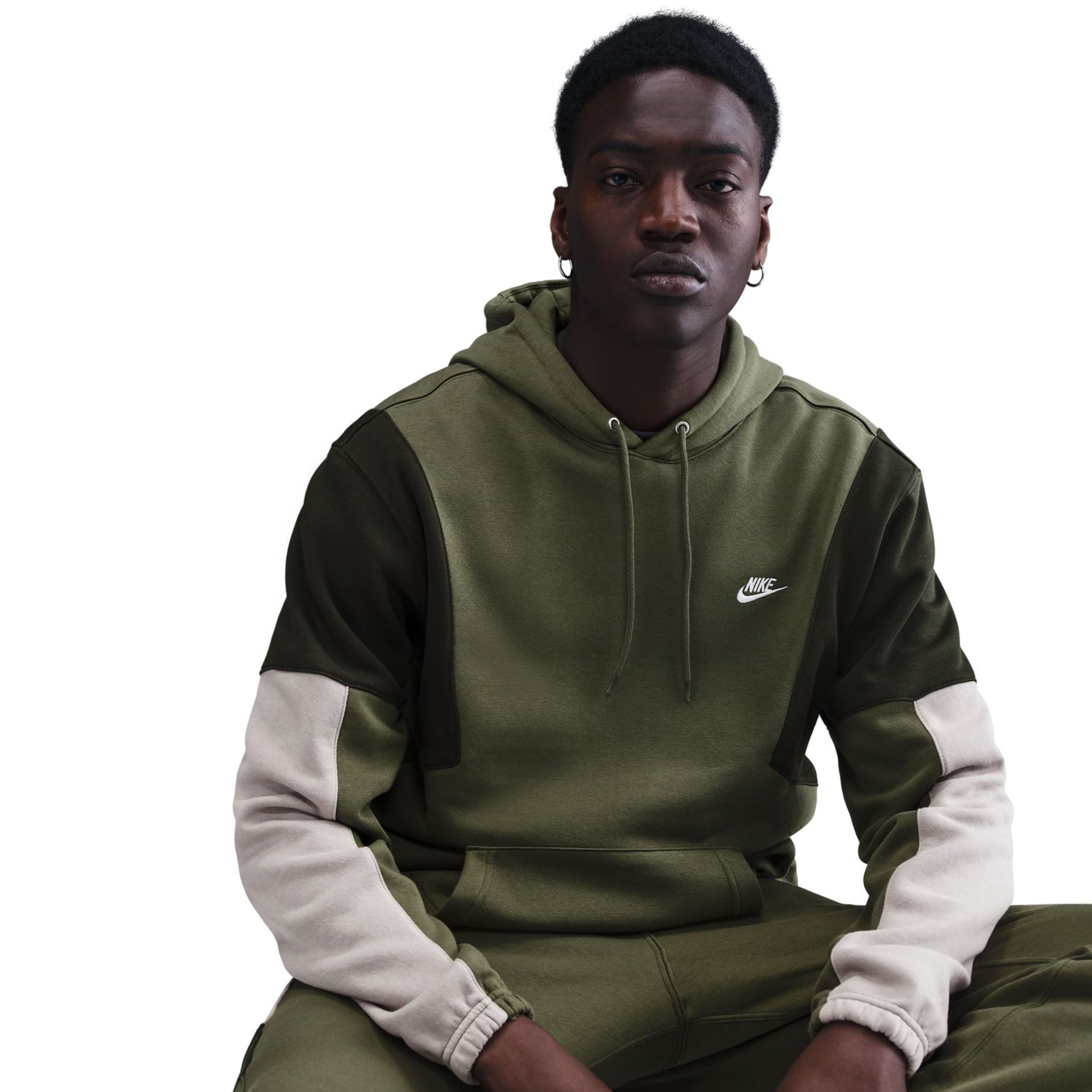 Fato de Treino de Homem Club Fleece Hded Track Gx Verde Azeitona-4
