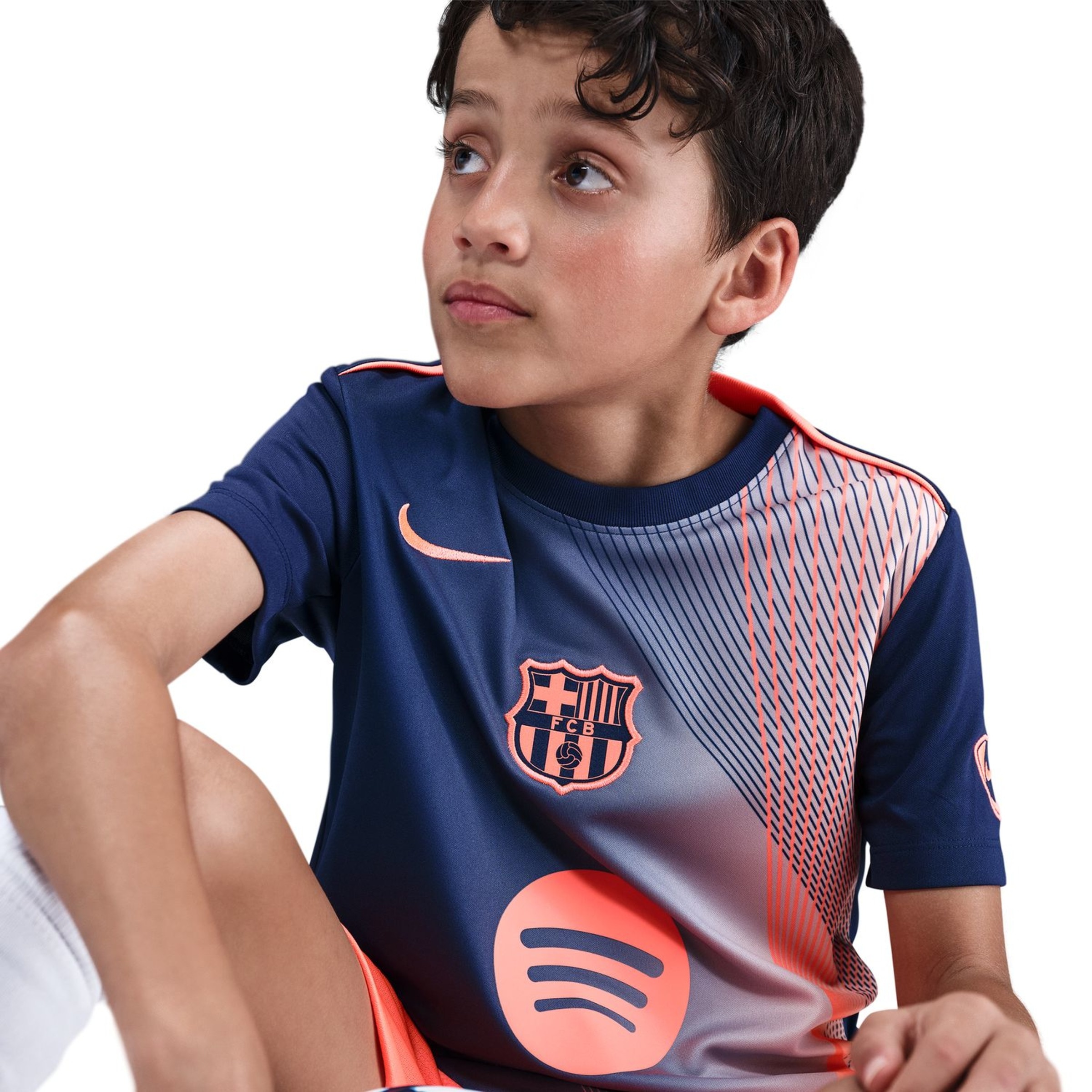 T-shirt de Criança FC Barcelona 2025-2026 Academy Pro Azul-marinho-4
