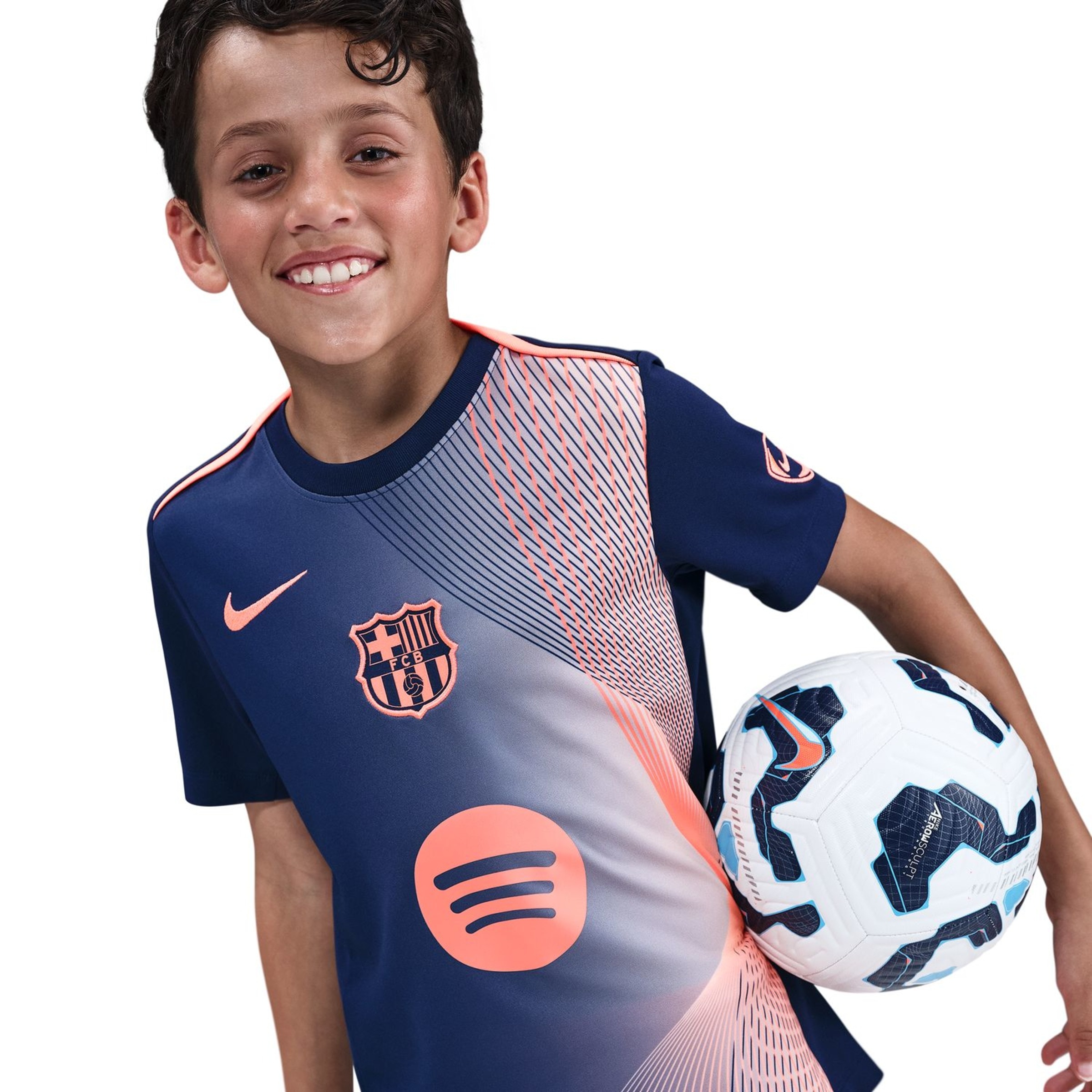 T-shirt de Criança FC Barcelona 2025-2026 Academy Pro Azul-marinho-3