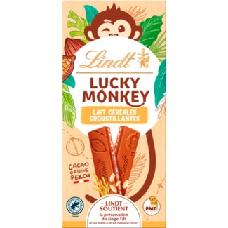 Chocolate Choco Crispy Lucky Monkey embalagem 100 g - Lindt