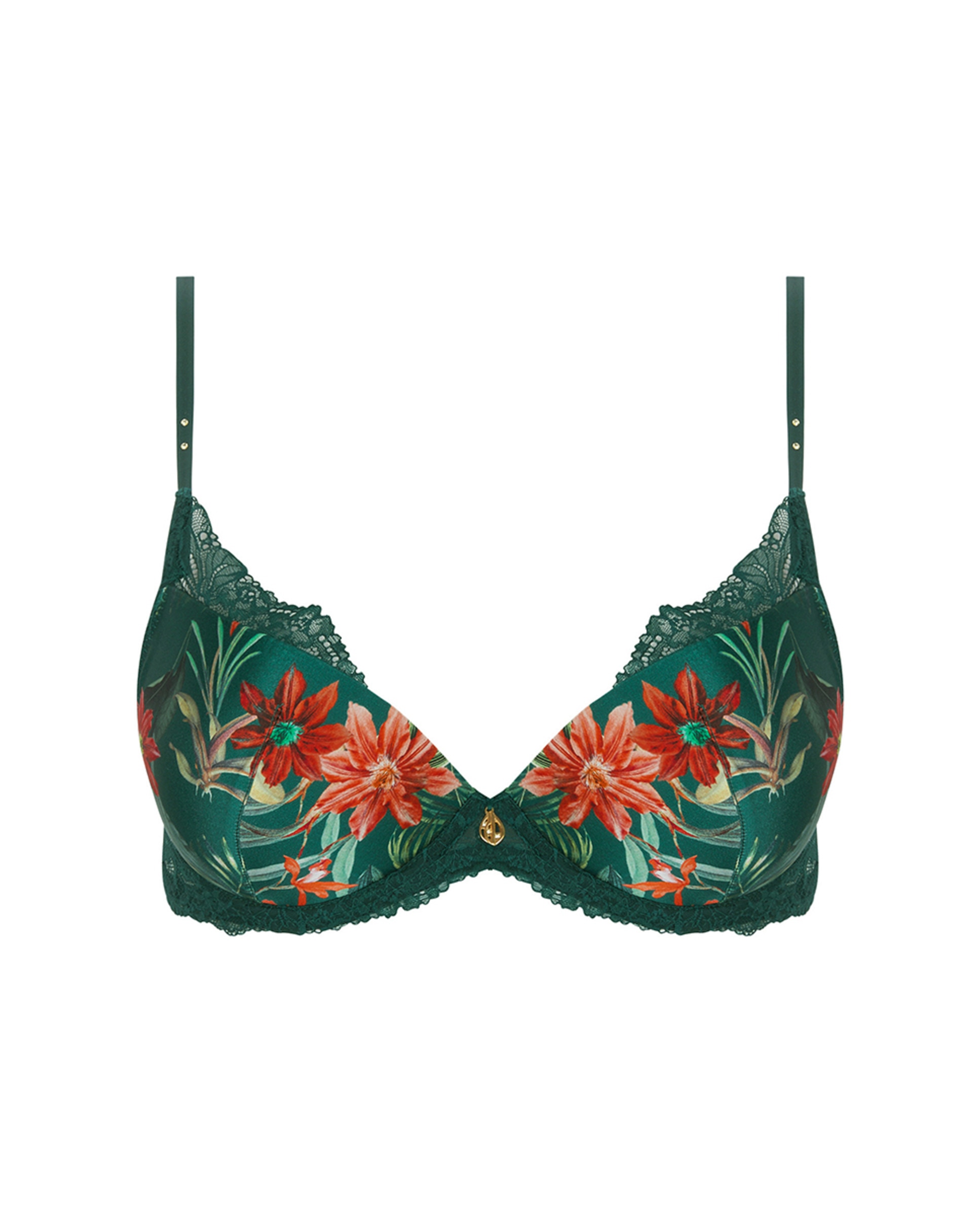 Soutien com Aros e Enchimento na Copa Verde-escuro-5