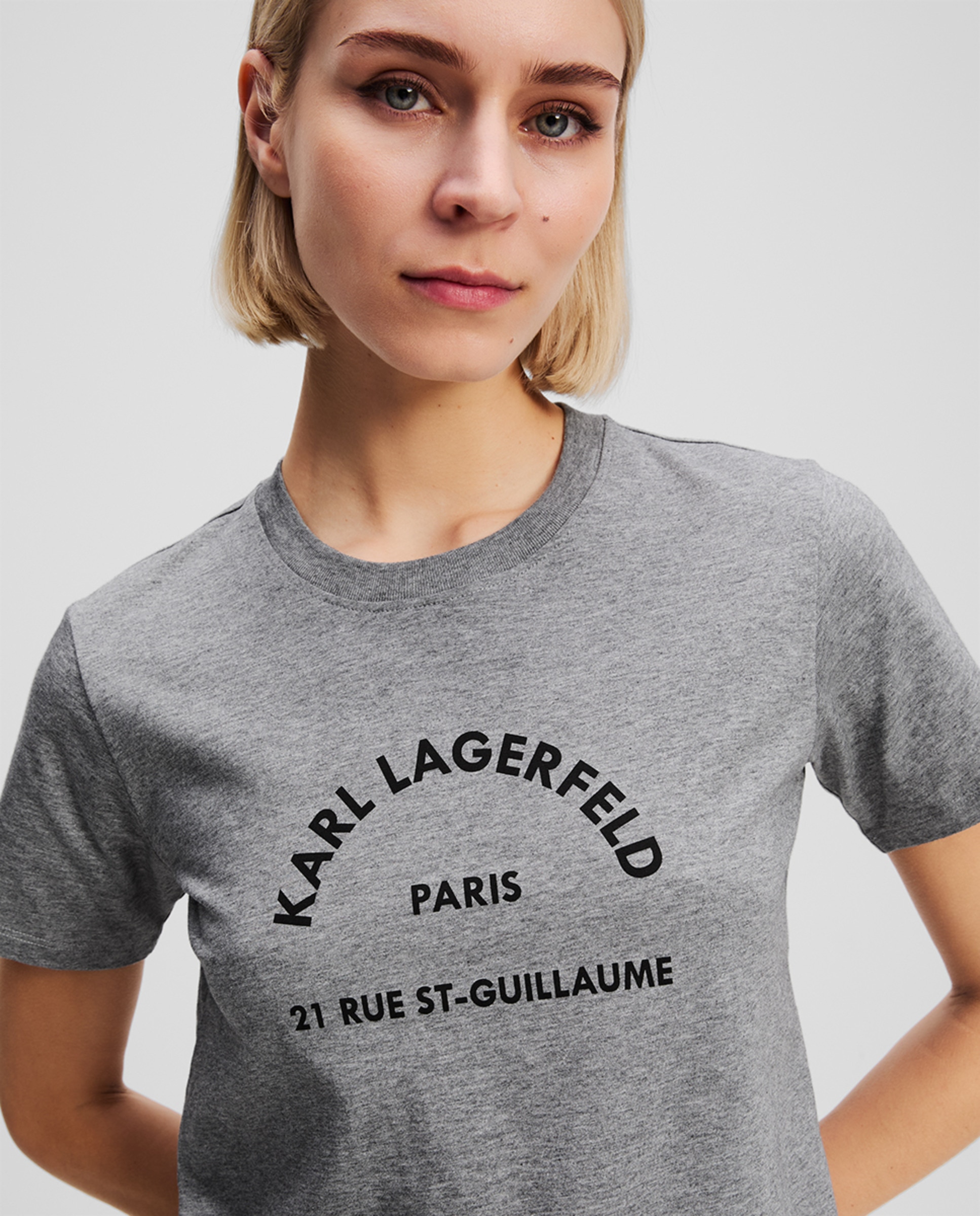 T-shirt com Decote Redondo Rue St. Guillaume Cinzento-escuro-2