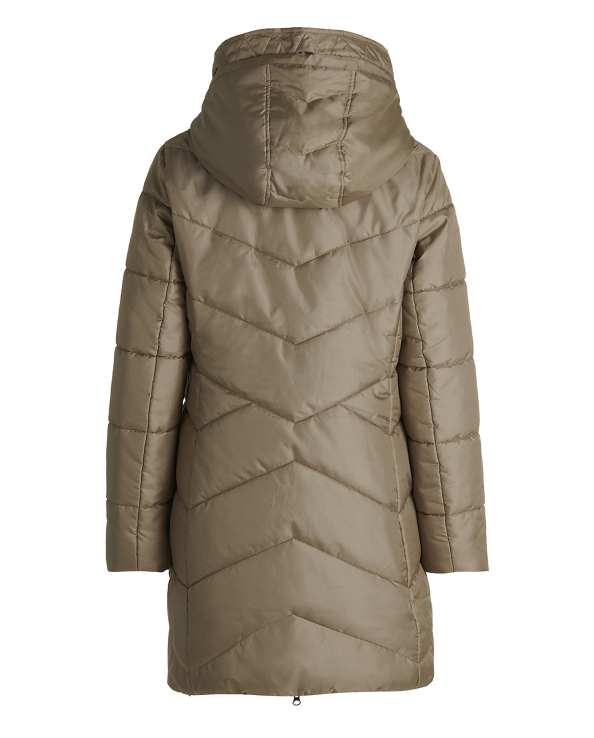 Blusão Acolchoado com Capuz de Pelo Desmontável Camel-4