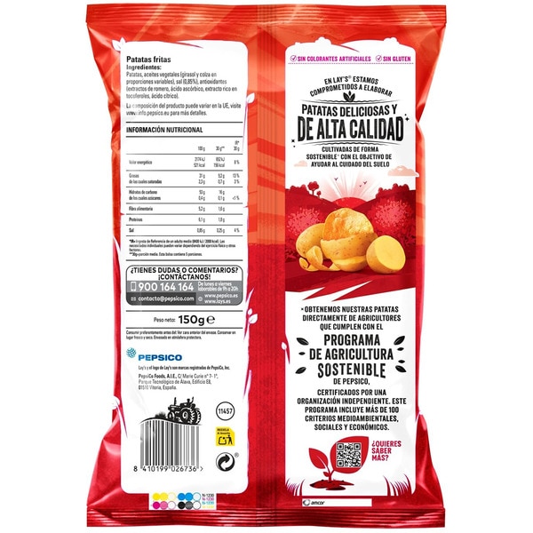 ready salted potato crisps bag 150 g