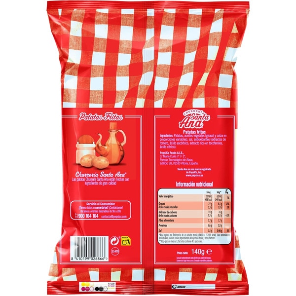 Gluten-free crisps bag 140 g