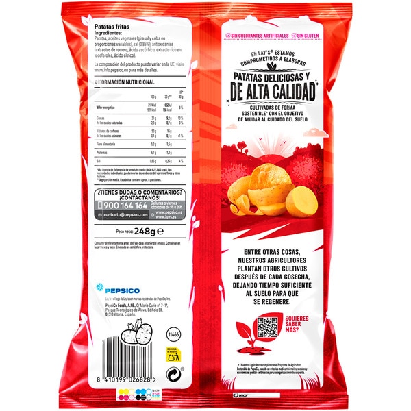 ready salted crisps economy pack bag 248 g