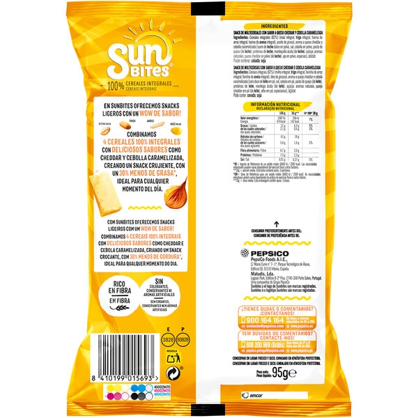 Gewellte Mehrkornsnacks mit Geschmack nach Cheddar und karamellisierter Zwiebel Tasche 95 g