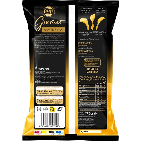 Gluten-free fine cut crisps bag 170 g