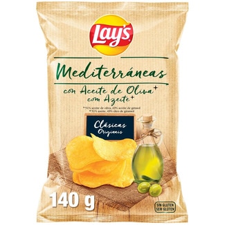 patatas fritas clásicas con aceite de oliva bolsa 140 g - Lay's Mediterraneas