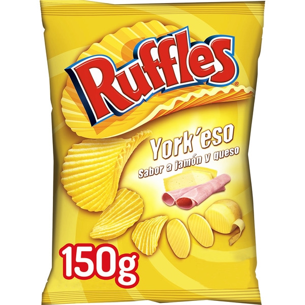 York'eso wavy crisps ham and cheese flavour bag 150 g