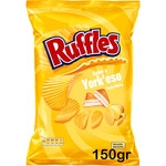 York'eso wavy crisps ham and cheese flavour bag 150 g